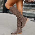 Bottes hautes plates avec nœud pour femme – vue 4