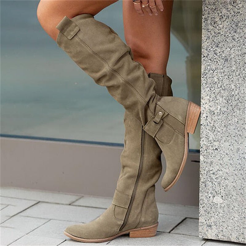 Bottes hautes plates avec nœud pour femme – vue 6