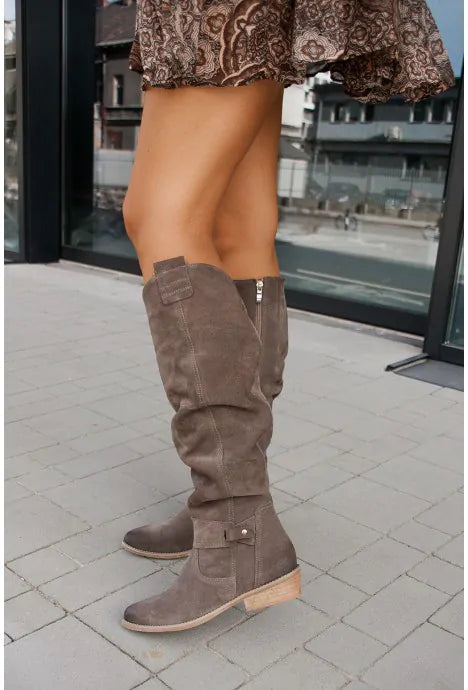 Bottes hautes plates avec nœud pour femme – vue 8