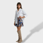 Bottes hautes plissées à talon bloc pour femme