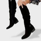 Bottes hautes plissées à talon bloc pour femme – vue 4