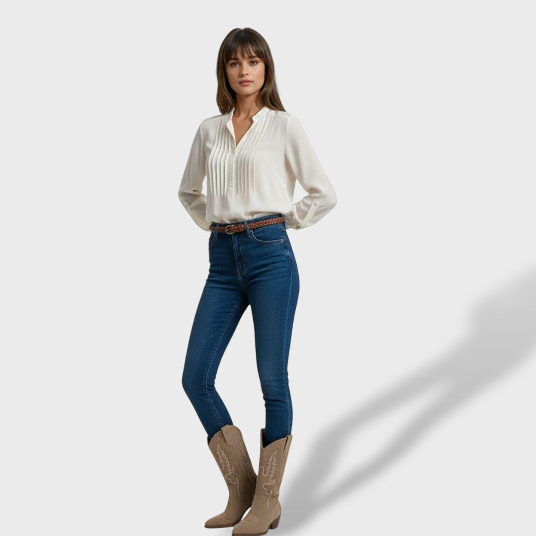 Bottes western brodées à talon pour femme