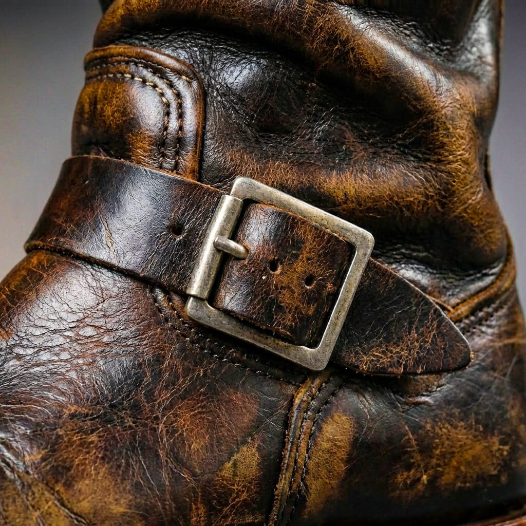 Bottines mi-mollet à double boucle pour homme