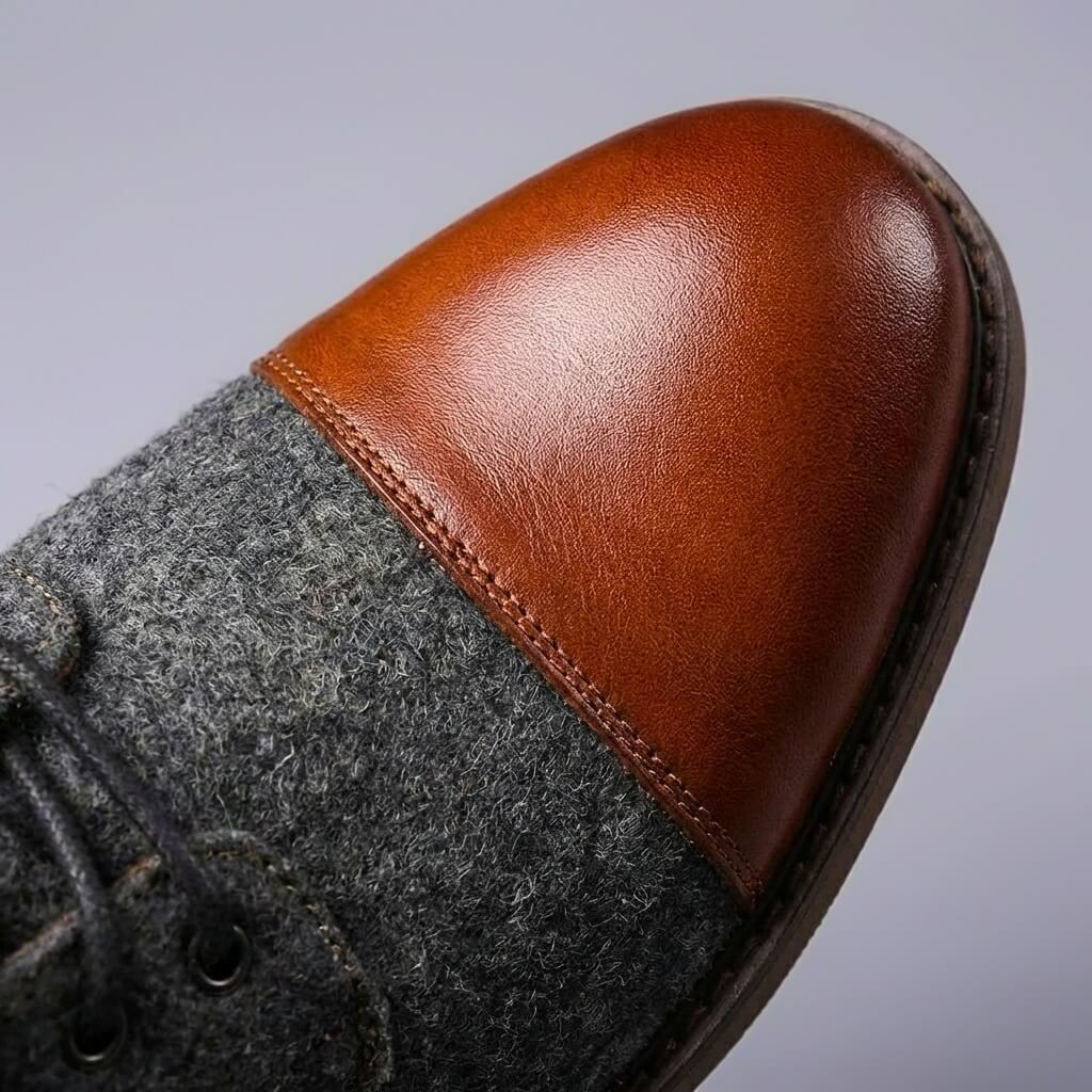 Bottines montantes à lacets bicolores pour homme – vue 2
