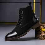 Bottines montantes à lacets bicolores noir pour homme