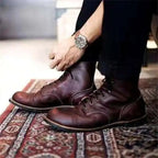 Bottines montantes à lacets bout rapporté marron foncé pour homme