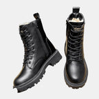Bottines à lacets doublure peluche semelle épaisse pour femme – vue 2