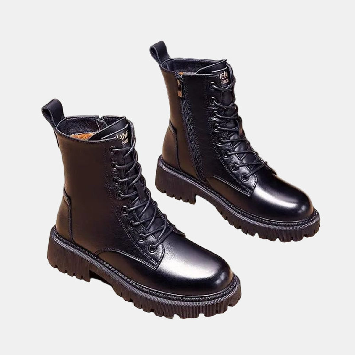 Bottines à lacets doublure peluche semelle épaisse pour femme – vue 3