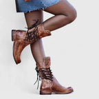 Bottines à lacets avec détails cloutés talon bloc pour femme