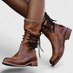 Bottines à lacets avec détails cloutés talon bloc pour femme – vue 2