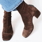 Bottines talon bloc bout carré pour femme