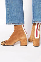 Bottines talon bloc bout carré pour femme – vue 3