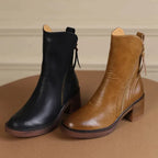 Bottines talon bloc fermeture zippée latérale pour femme – vue 2