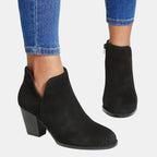 Bottines talon bloc fermeture zippée latérale pour femme – vue 4
