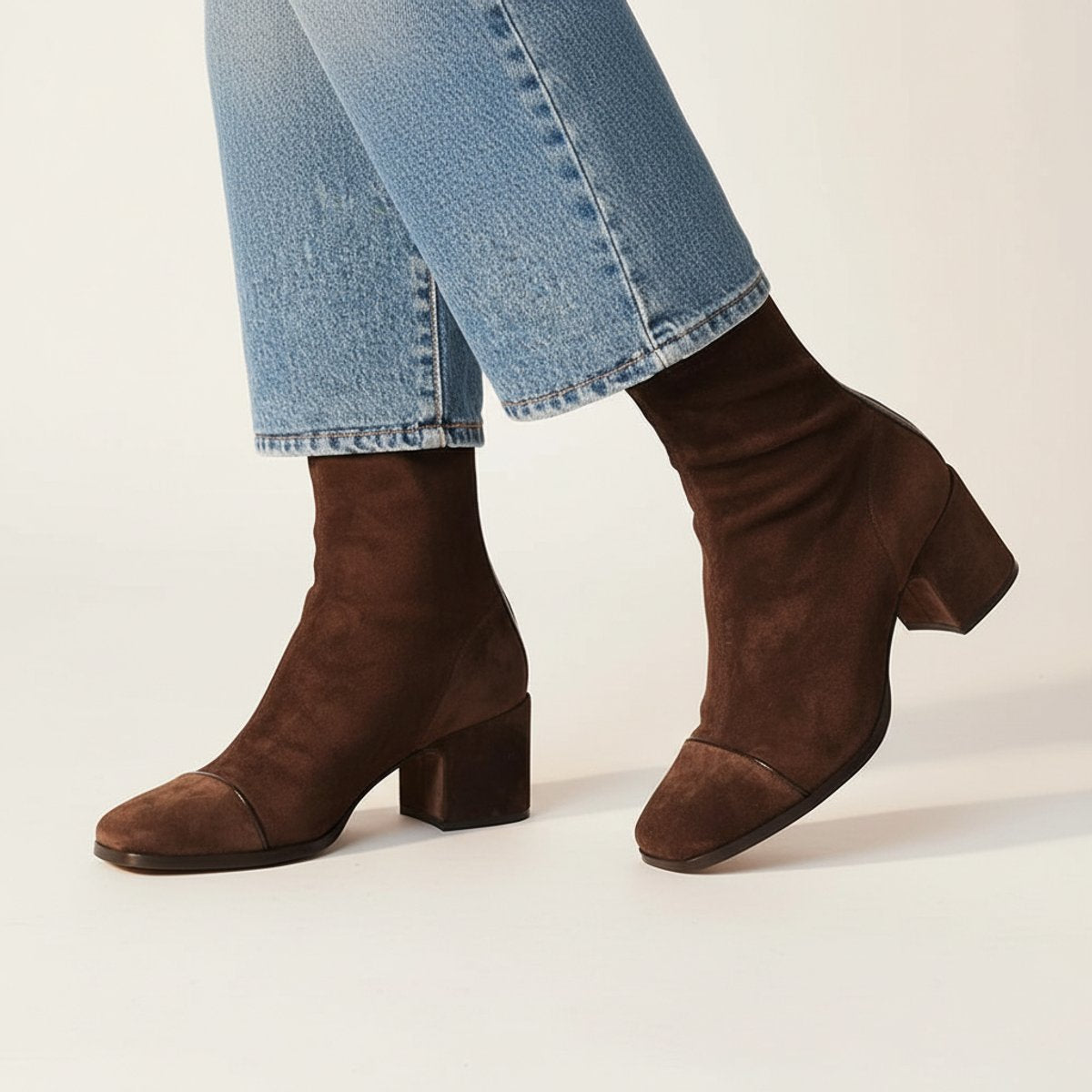 Bottines bout carré talon bloc pour femme – vue 2