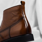 Bottines brogue détails perforés finition polie pour homme – vue 2