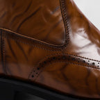 Bottines brogue détails perforés finition polie pour homme – vue 3