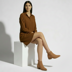 Bottines chelsea bout pointu talon bloc pour femme – vue 2