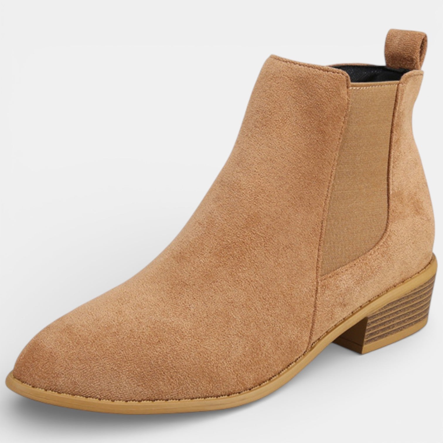 Bottines chelsea bout pointu talon bloc kaki pour femme