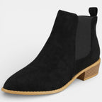 Bottines chelsea bout pointu talon bloc noir pour femme