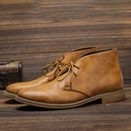 Bottines chukka à lacets montantes marron pour homme
