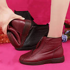 Bottines montantes à zip latéral doublées pour femme – vue 3