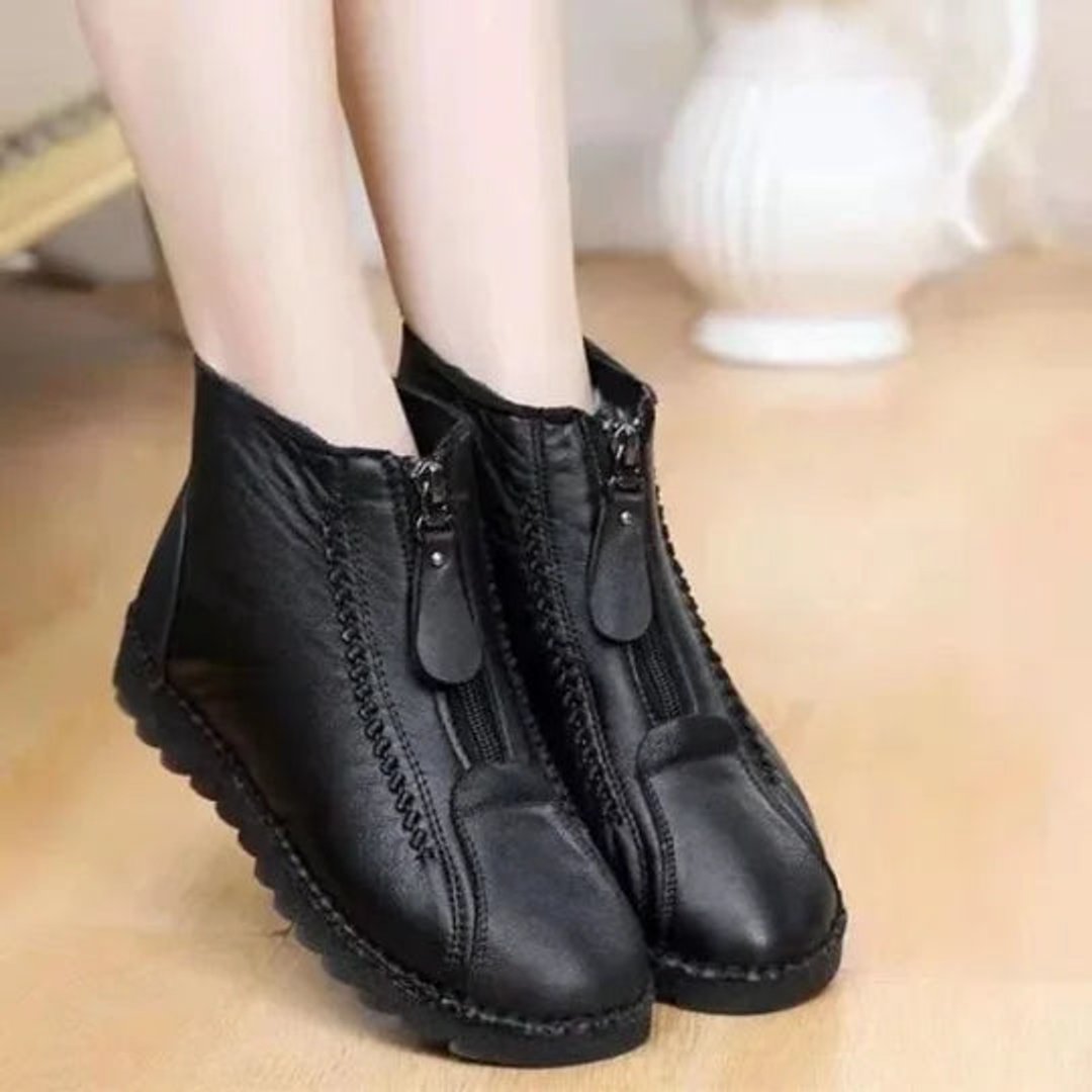 Bottines montantes à zip latéral doublées pour femme – vue 4