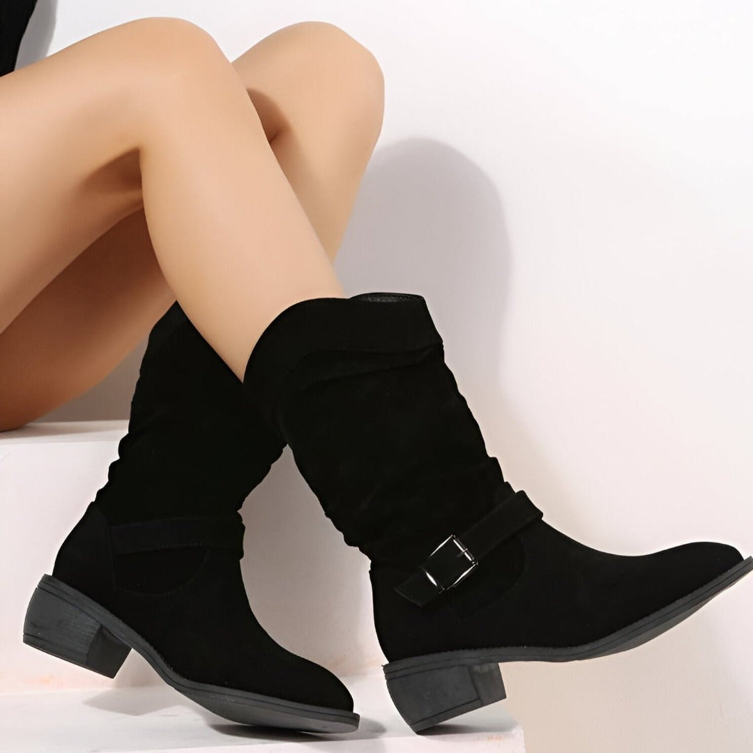 Bottines slouchy à brides et talon bas pour femme – vue 2