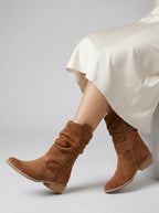 Bottines slouchy à sangle décorative talon bloc pour femme – vue 6