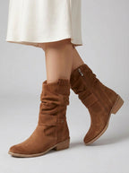 Bottines slouchy à sangle décorative talon bloc pour femme – vue 7