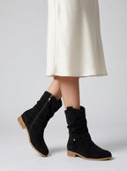 Bottines slouchy à sangle décorative talon bloc pour femme – vue 4