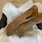 Bottines western brodées étoiles talon bloc pour femme