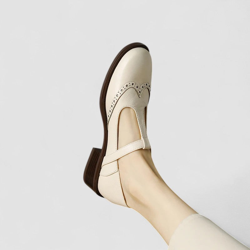 Chaussures à brides perforées talon bas pour femme – vue 4