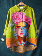 Chemise col classique imprimé artistique floral