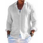 Chemise lin col classique manches longues