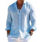 Chemise lin col classique manches longues