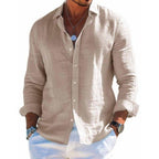 Chemise lin col classique manches longues