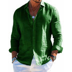 Chemise lin col classique manches longues