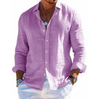 Chemise lin col classique manches longues