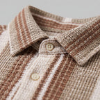 Chemise rayée à manches courtes coupe droite pour homme