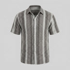 Chemise rayée à manches courtes coupe droite pour homme