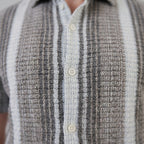 Chemise rayée à manches courtes coupe droite pour homme