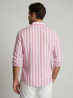 Chemise rayée à manches longues pour homme