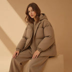 Doudoune courte capuche zippée pour femme