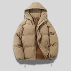 Doudoune courte capuche zippée kaki pour femme