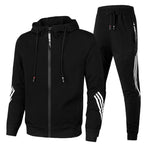 Ensemble à capuche avec bandes contrastées noir pour homme