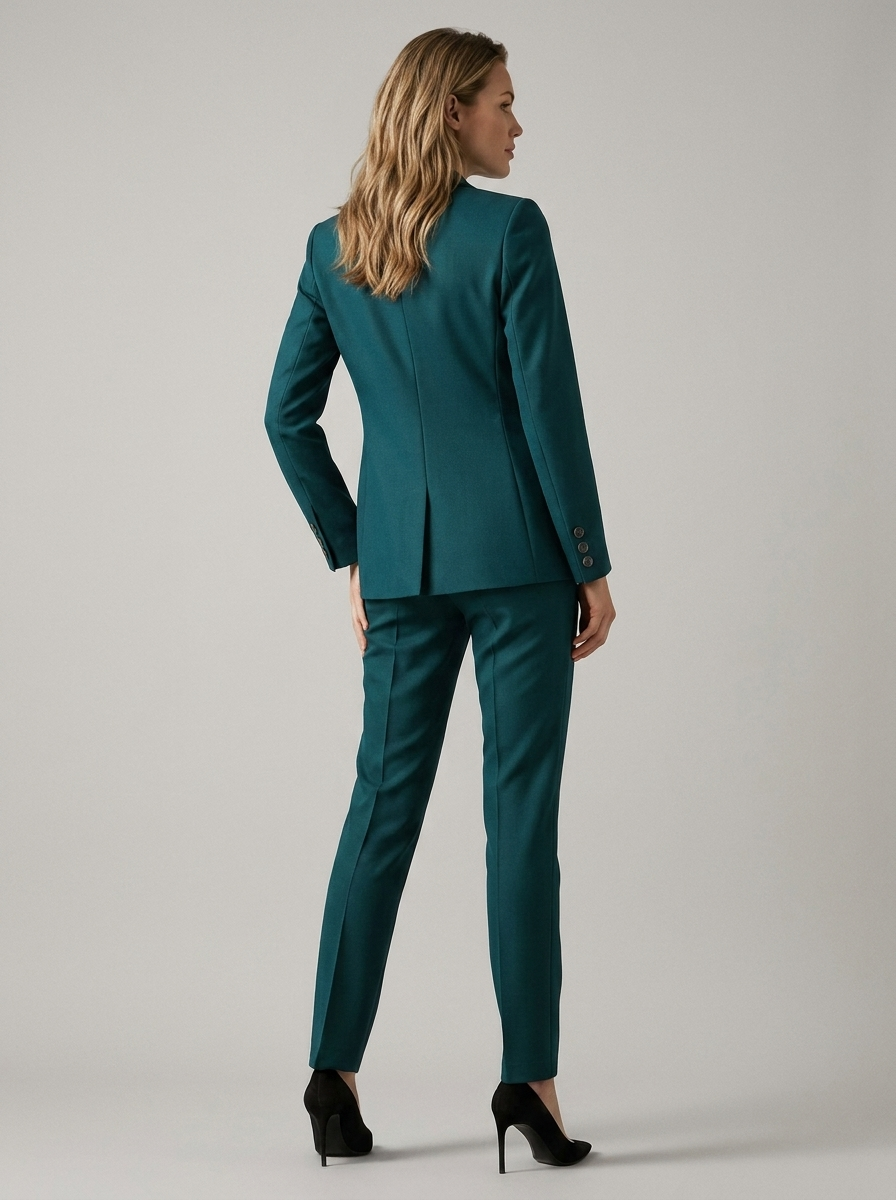 Ensemble blazer ajusté et pantalon droit pour femme