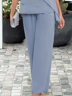 Ensemble deux pièces mousseline à voile superposé pour femme