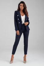 Ensemble tailleur blazer croisé et pantalon pour femme