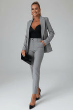 Ensemble tailleur blazer croisé et pantalon pour femme